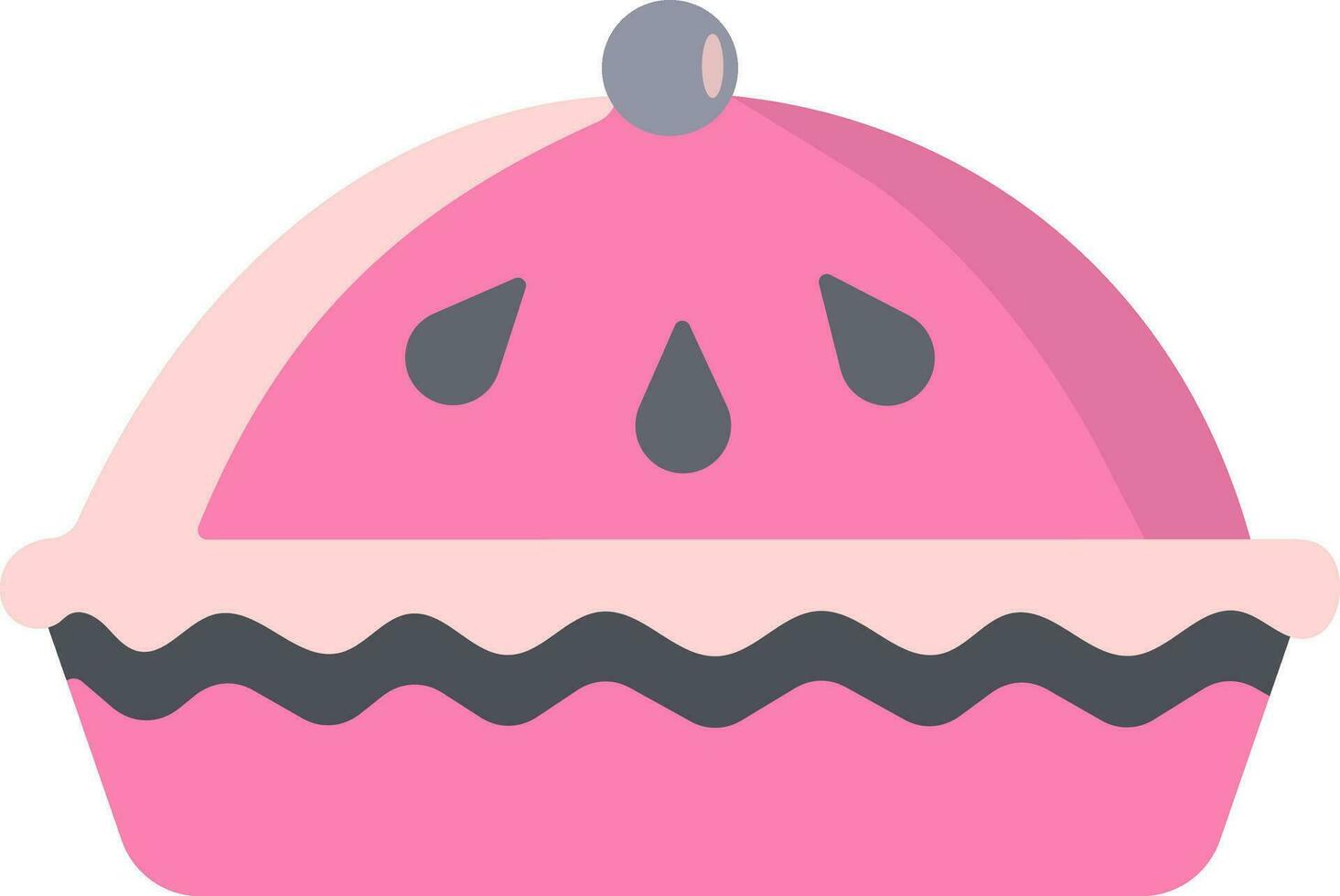 Pie dish icon in pink and gray color. vector
