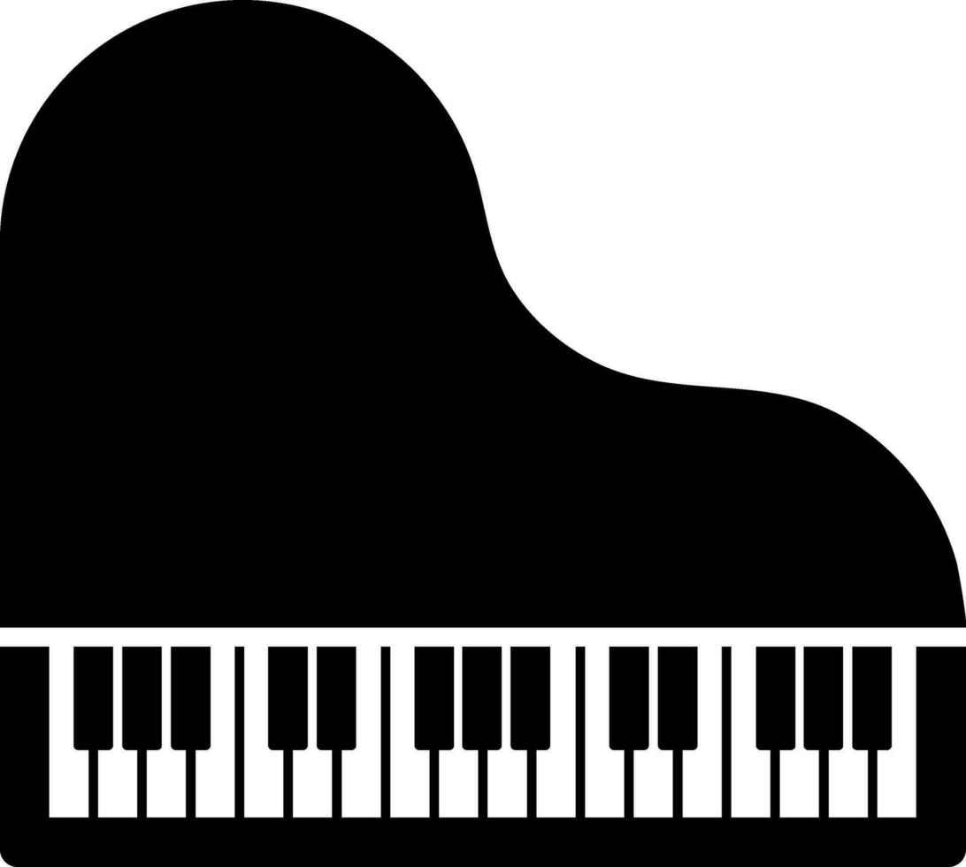Illustration of piano glyph icon. vector