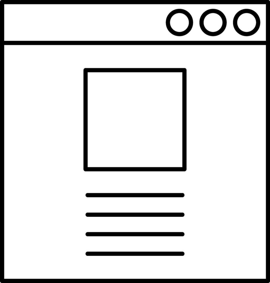 Flat style web browser window icon. vector