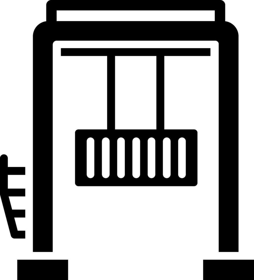 Cargo lift spreader icon in Black and White color. vector