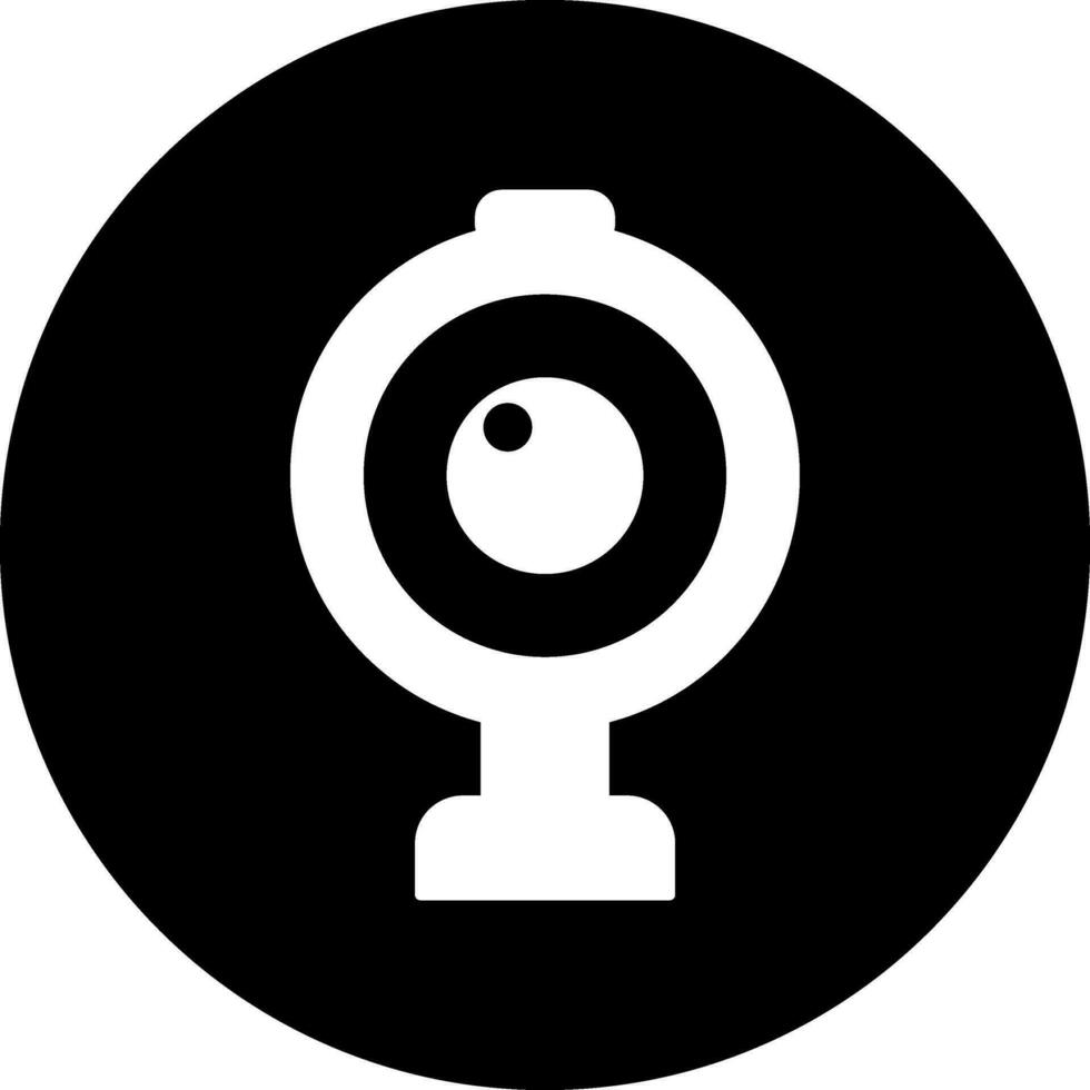 Web camera glyph icon in flat style. vector