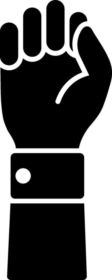 Black and White illustration of fist icon. vector