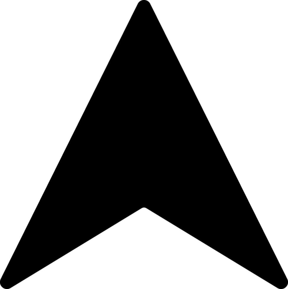 Glyph illustration of GPS navigation arrow icon. vector