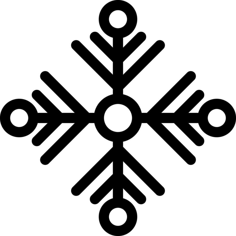 Line art illustration of snowflake icon. vector