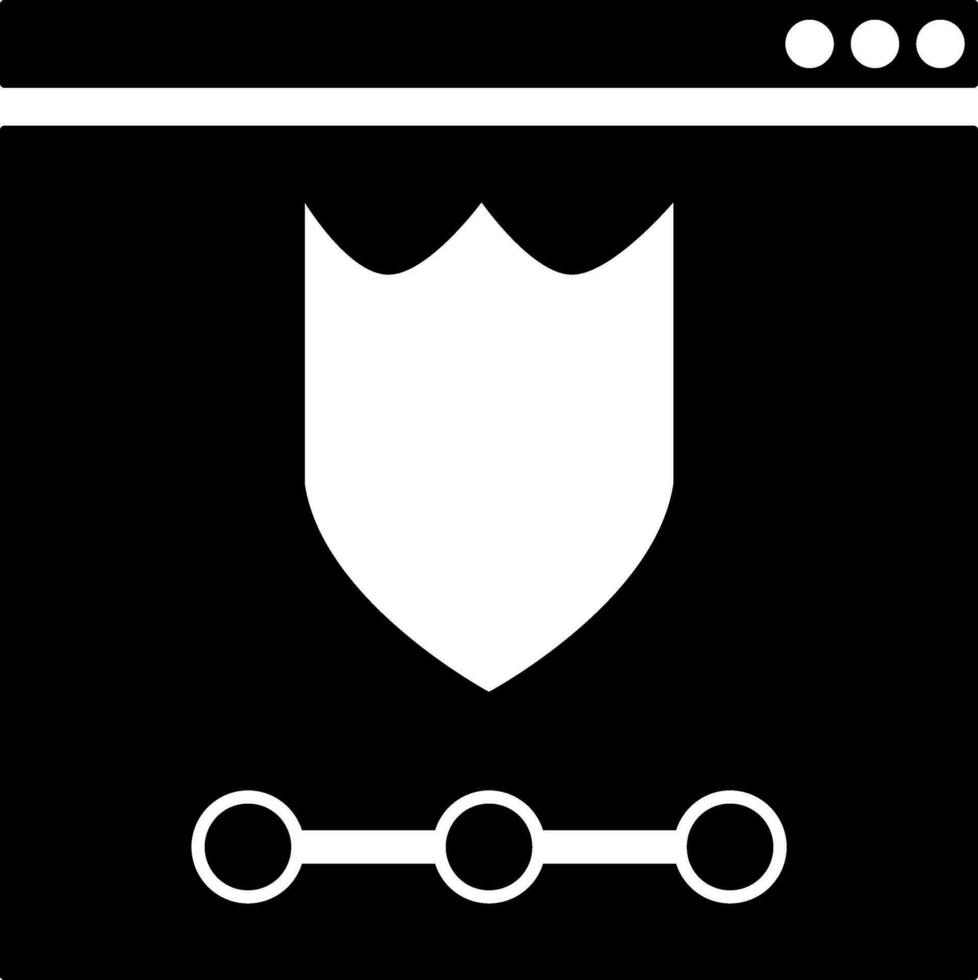 Illustration of security browser window glyph icon. vector