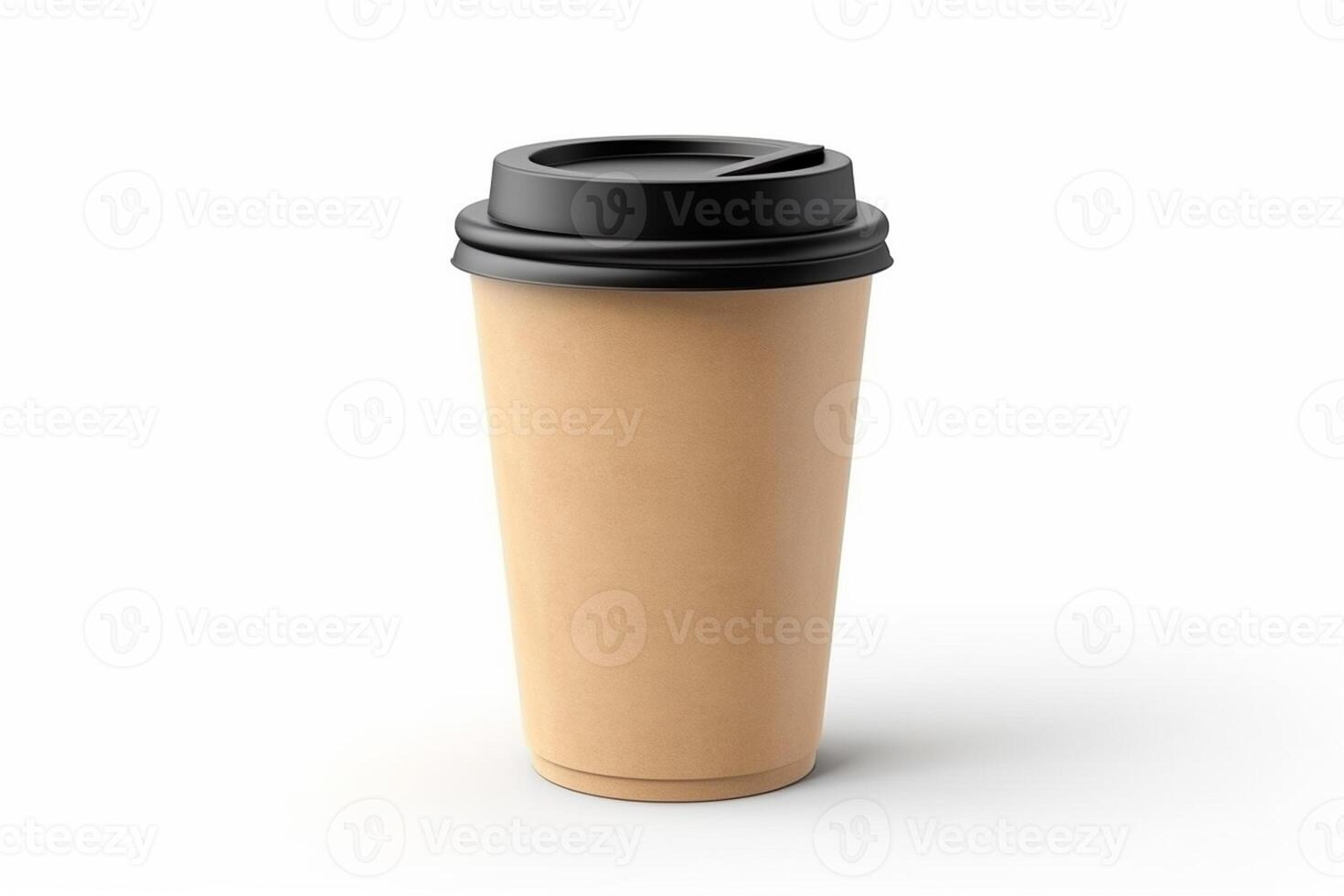 ai generativo 3d representación de un desechable papel café taza Bosquejo en blanco antecedentes foto