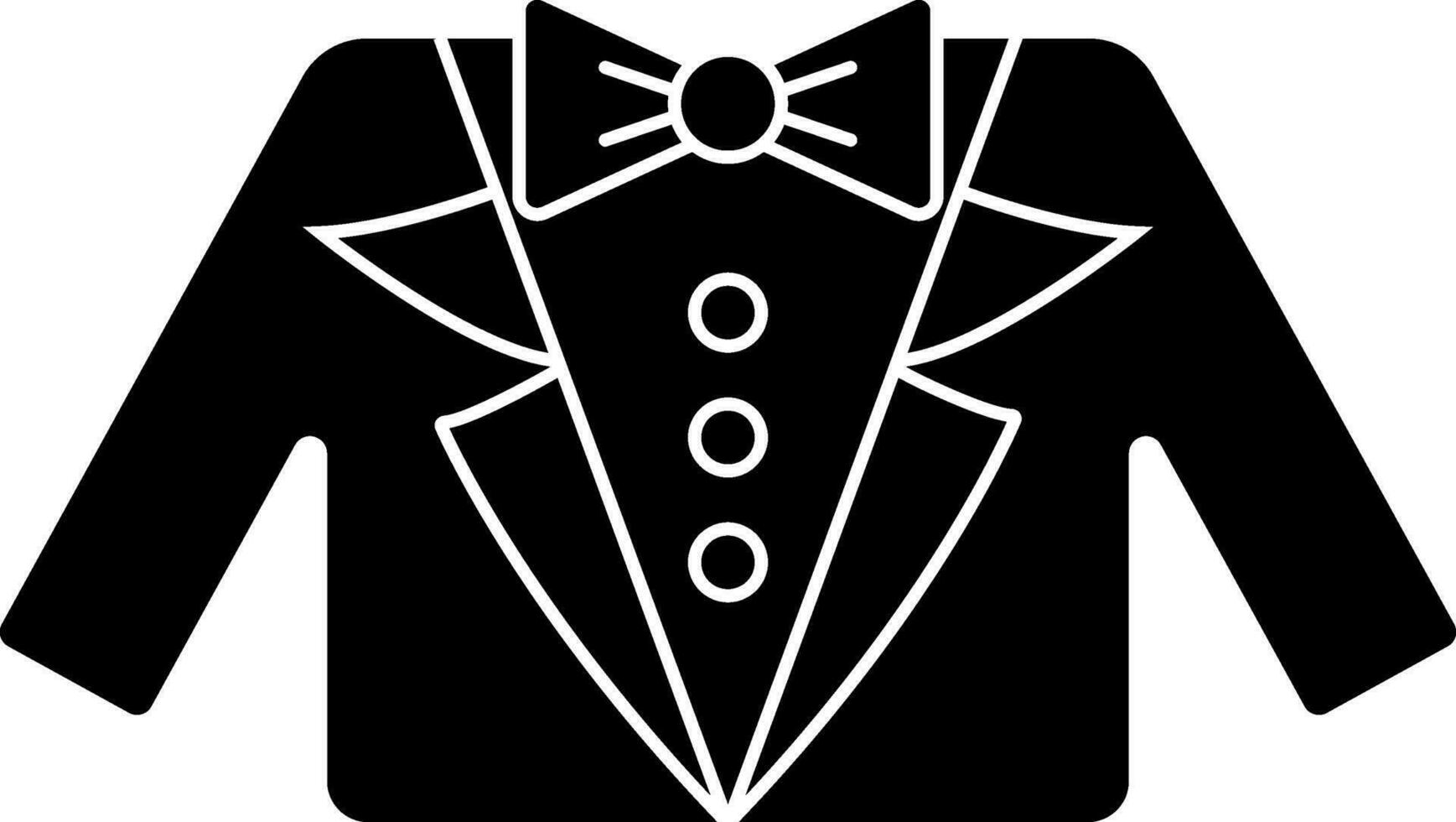 Illustration of suit icon in Black and White color. vector
