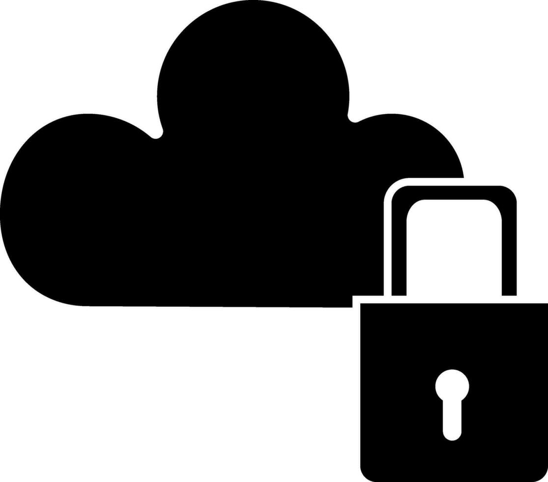 Flat style cloud security icon. vector