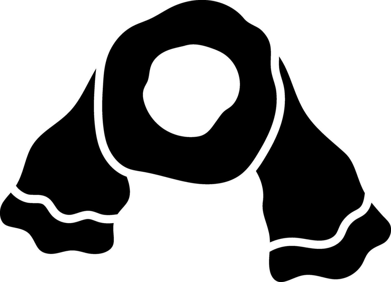 Scarf or muffler icon in Black and White color. vector