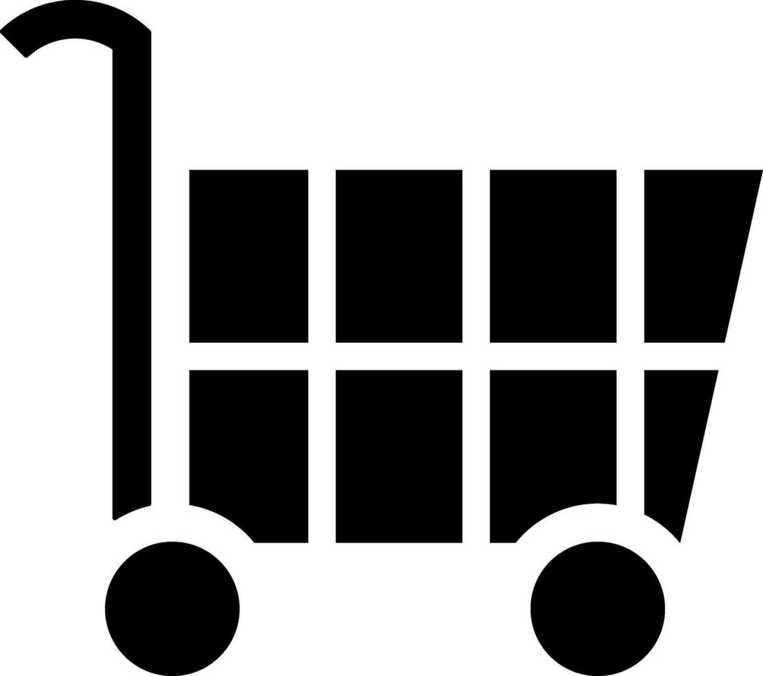 negro y blanco compras carro icono o símbolo. vector