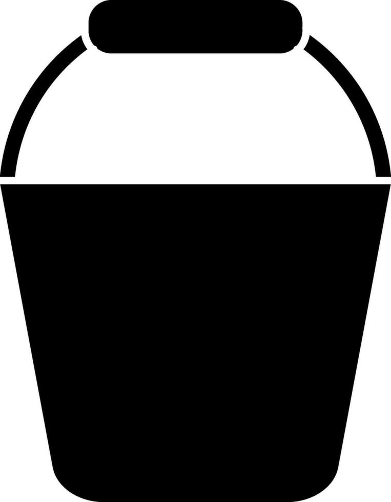 Isolated bucket icon in black color. vector