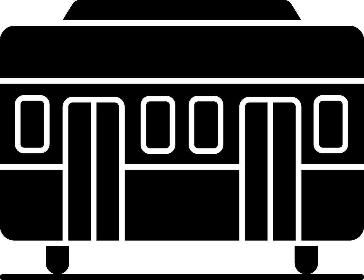 Black and White bus icon in flat style. vector