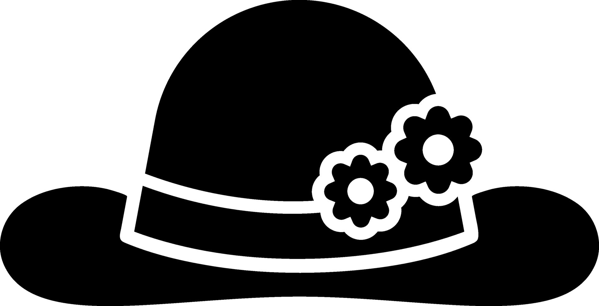 Black and White ladies hat icon in flat style. 25013801 Vector Art at