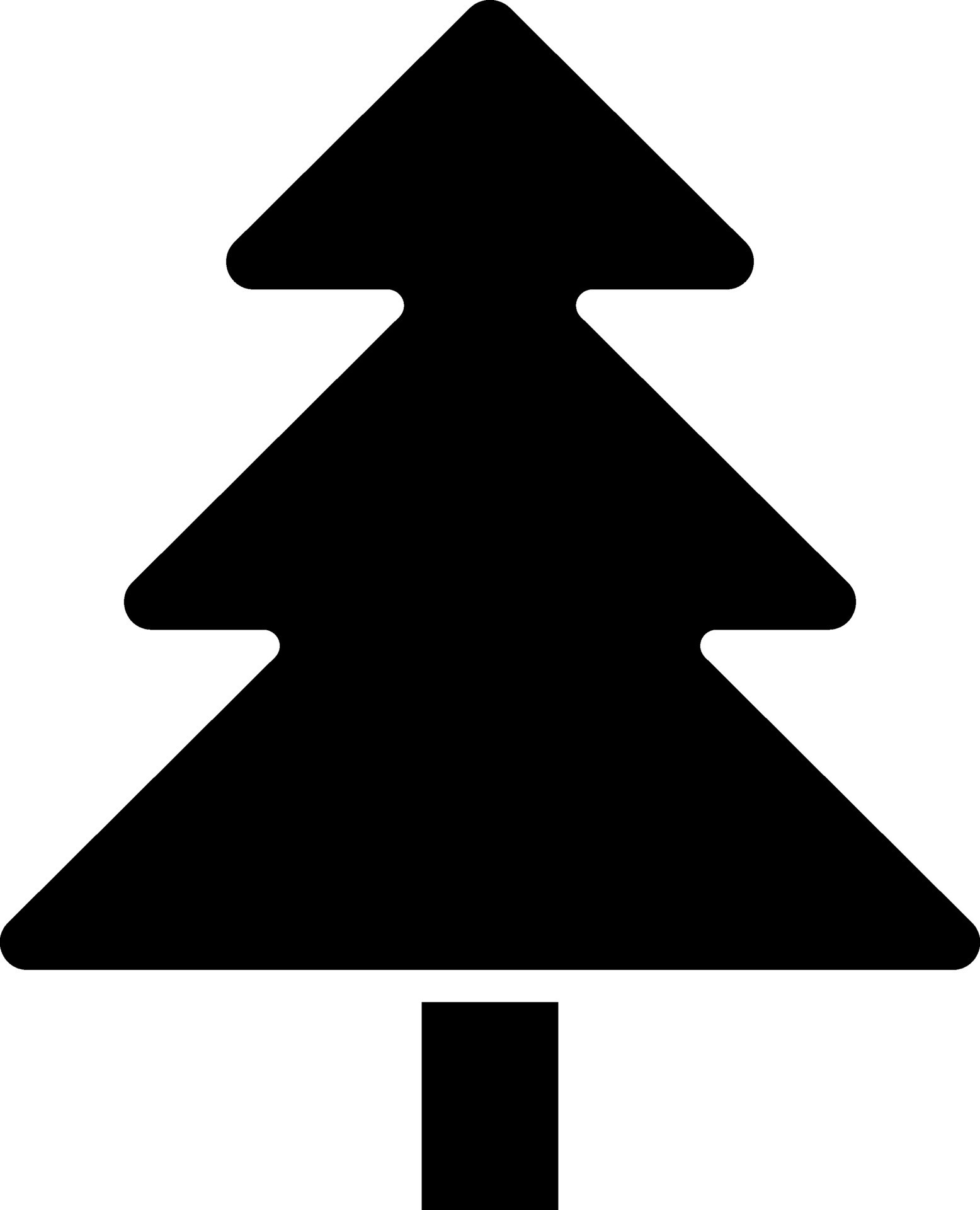 Black and White christmas tree icon in flat style. 25013802 Vector Art