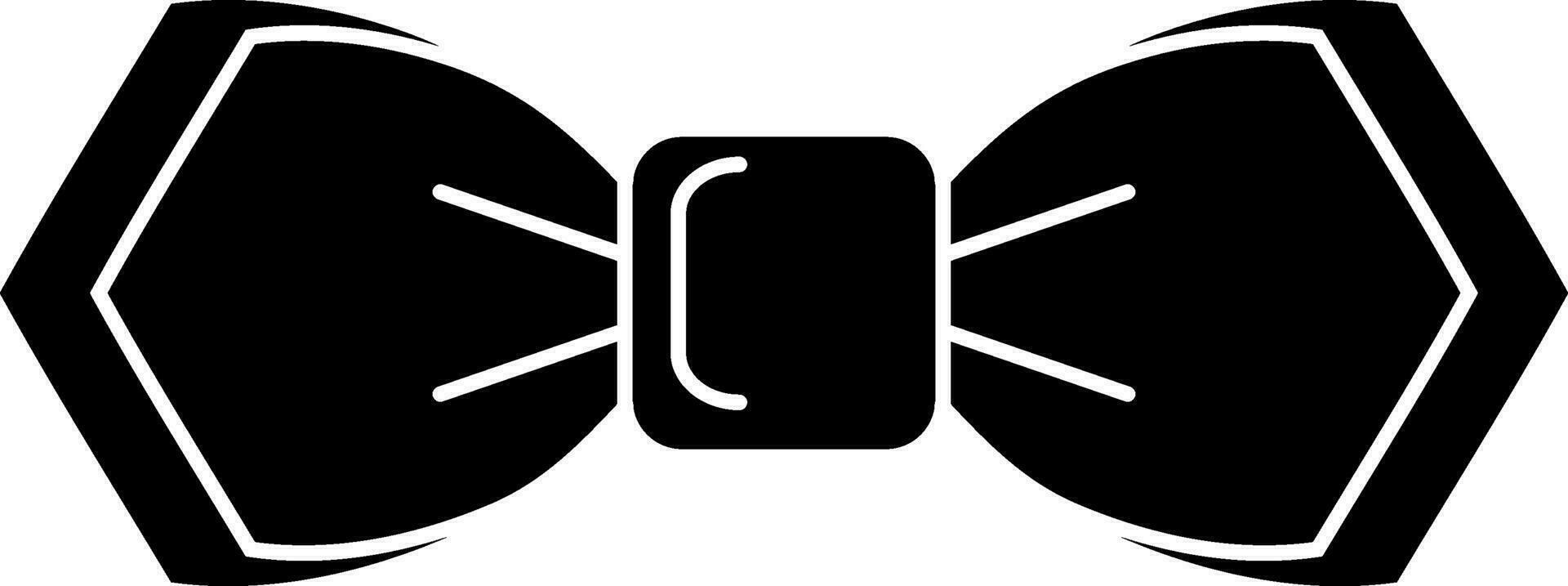 Black and white bow tie icon in flat style. vector