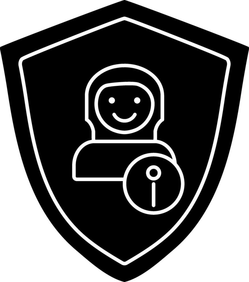 Glyph data or user security icon or symbol. vector