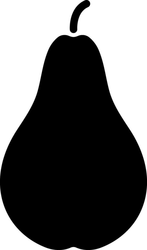 Flat style pear icon in black color. vector