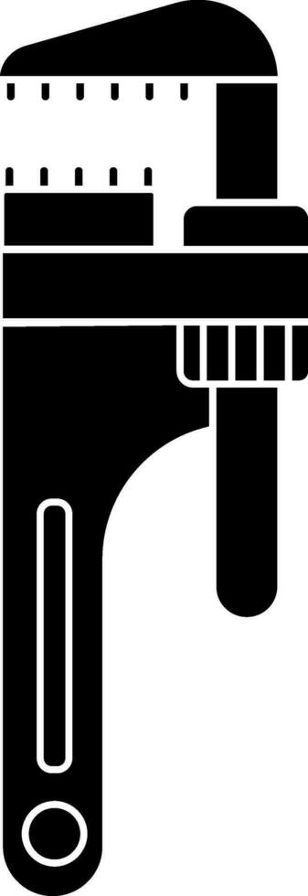 Isolated pipe wrench icon in Black and White color. vector