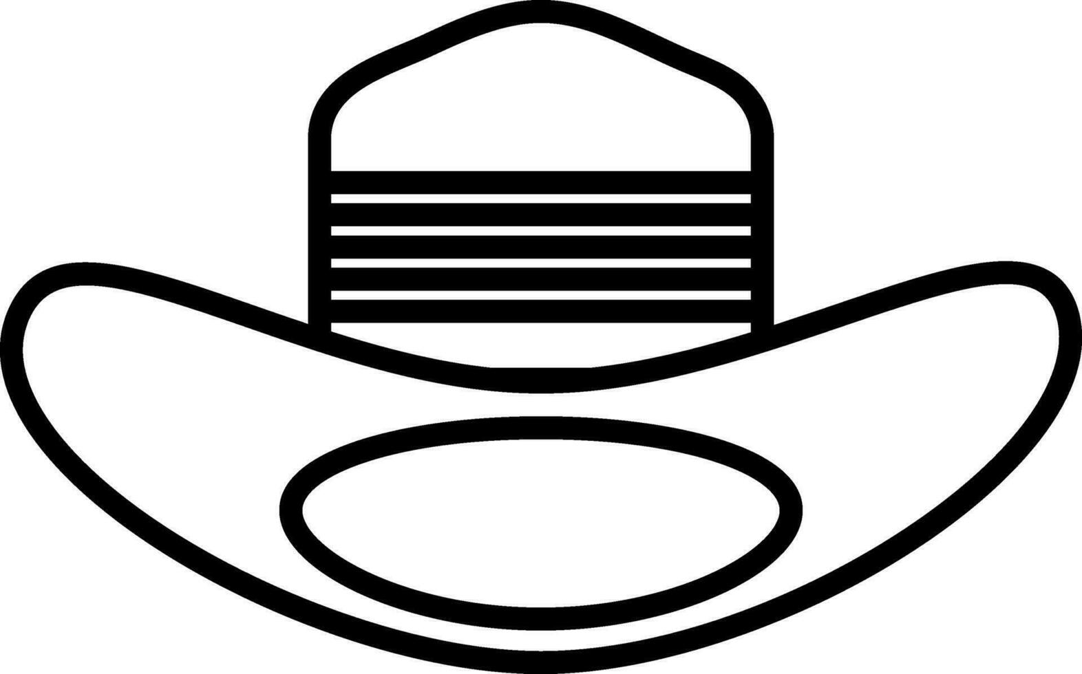 Black line art hat in flat style. vector