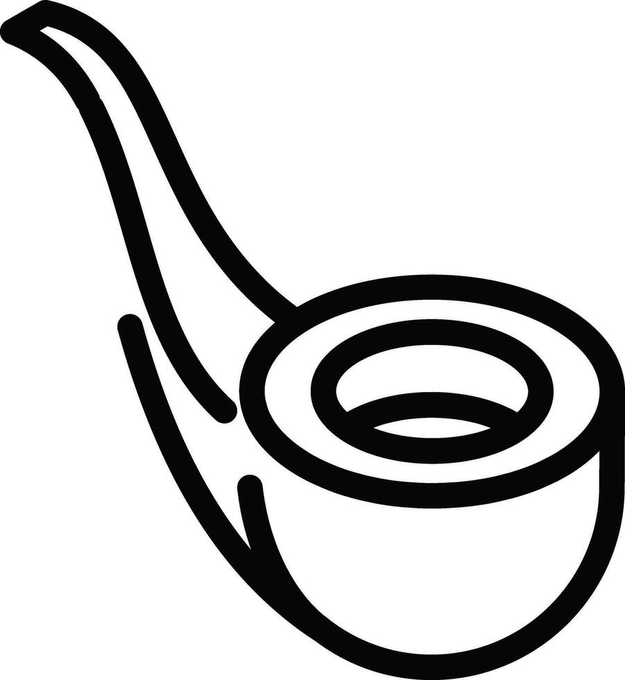 Line art illustration of smoking pipe icon. vector