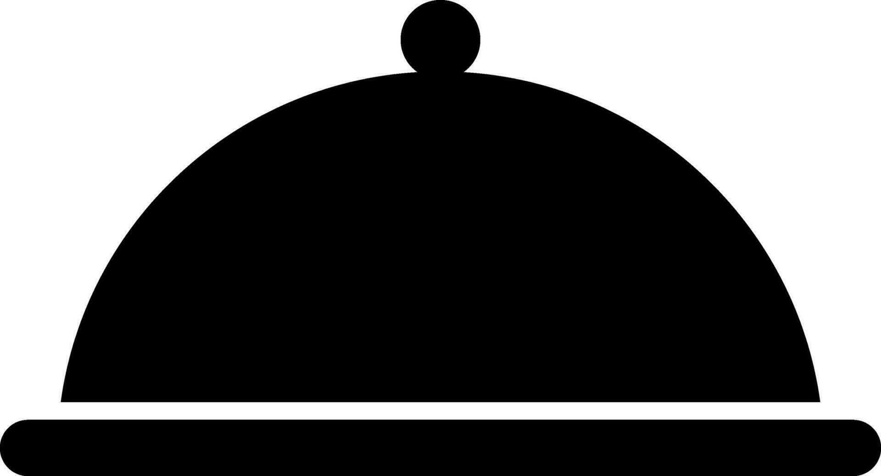 Cloche or serving tray glyph icon in flat style. vector