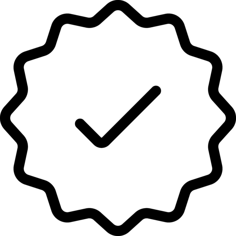 Verified or approved, sticker icon in line art. vector