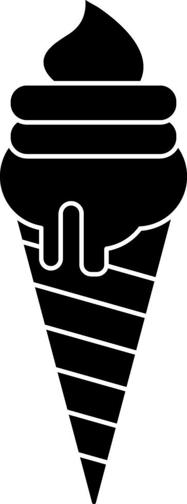 Flat style ice cream cone icon. vector