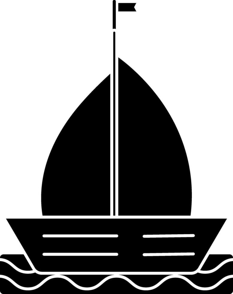 Flat style sailboat icon or symbol. vector