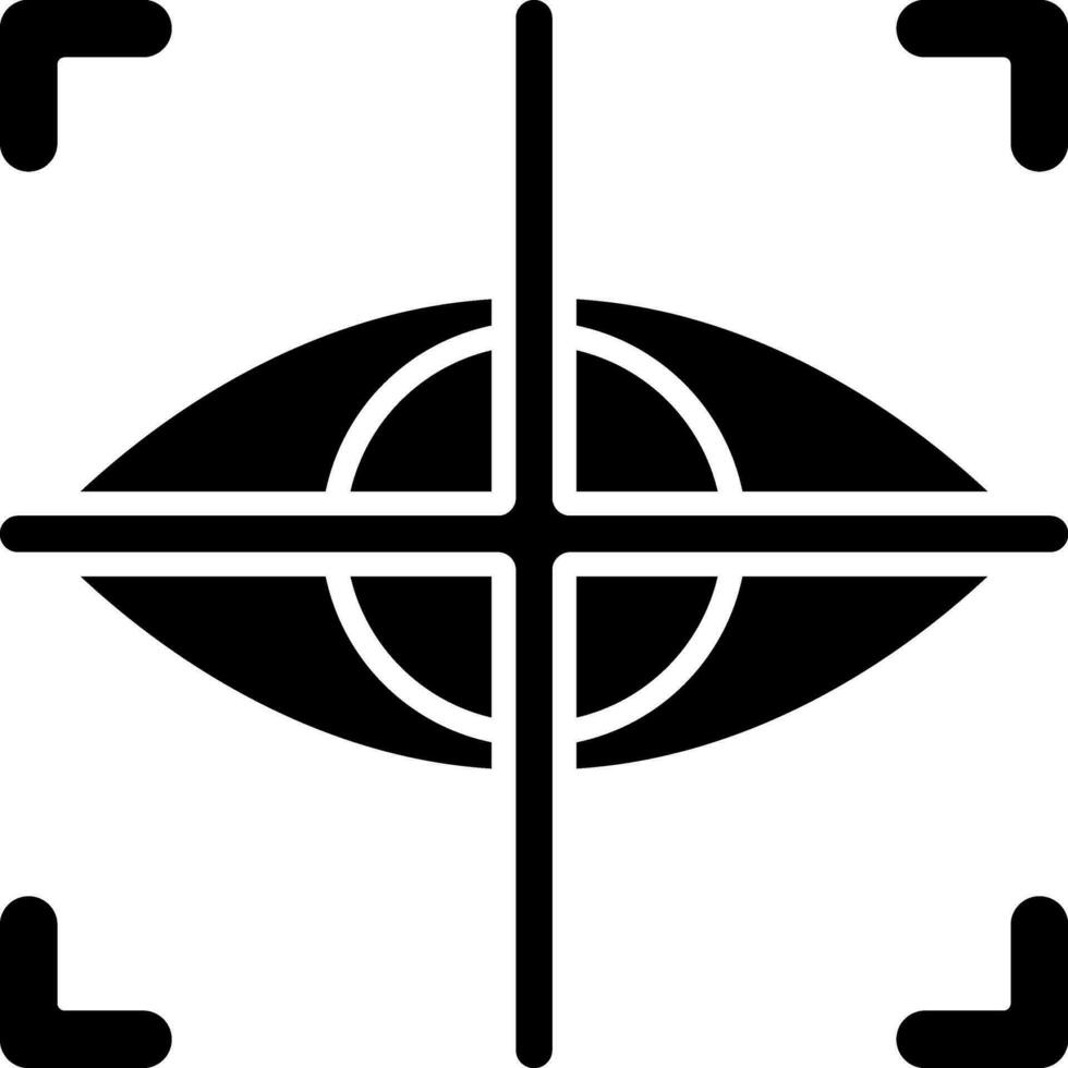Black and White illustration of eye scanner icon. vector