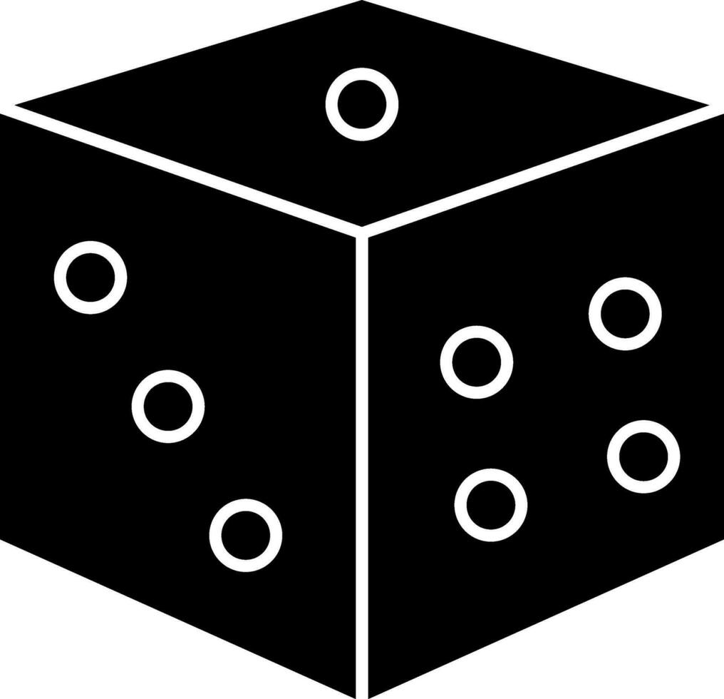 Vector illustration of dice in Black and White color.