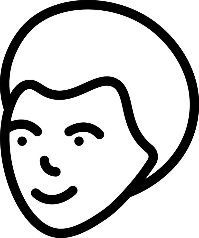 Line art illustration of man face icon. vector