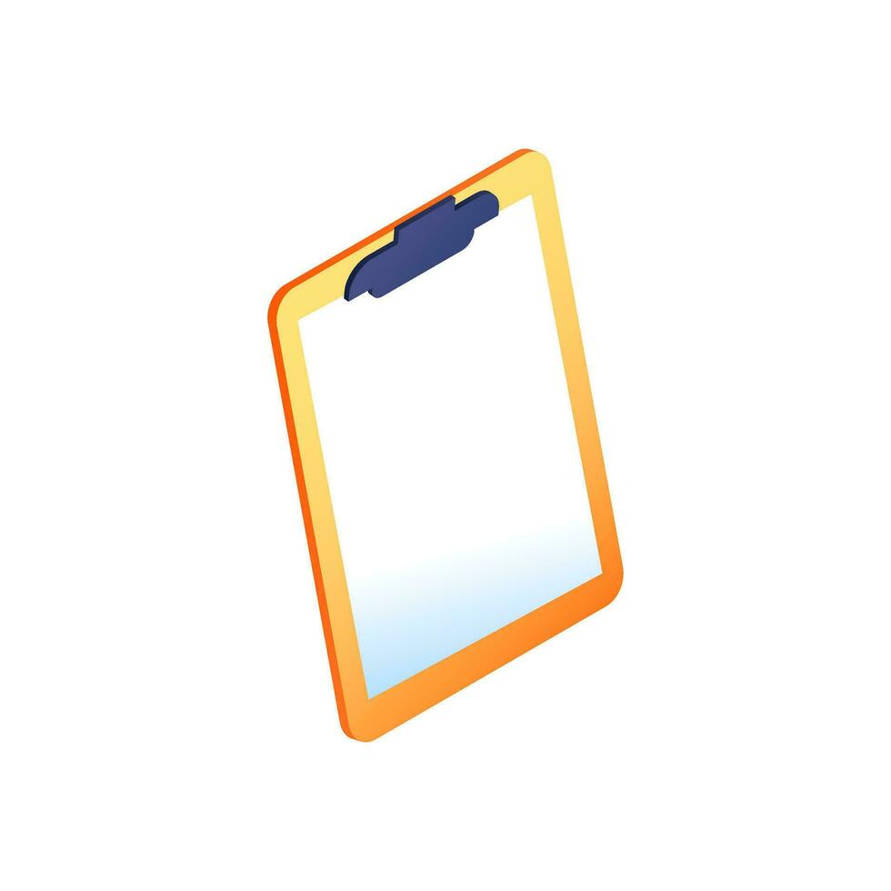 Clipboard icon in isometric illustration. vector