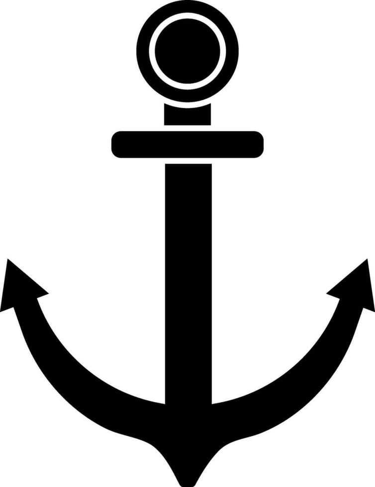 Glyph icon or symbol of anchor. vector