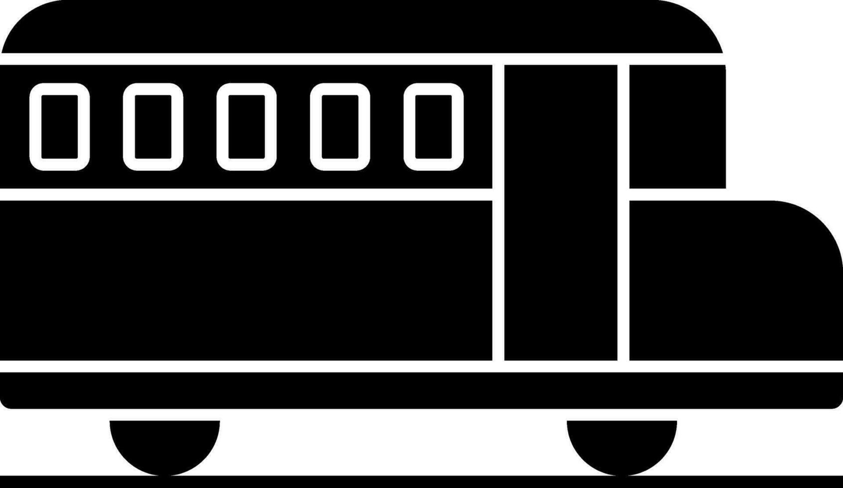 Icon of Black and White bus in flat style. vector