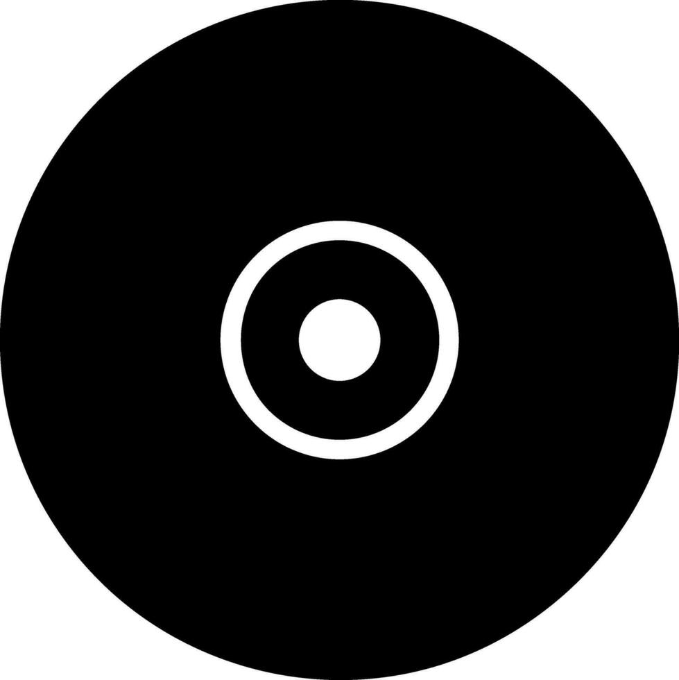 Black and White illustration of CD or DVD icon. vector