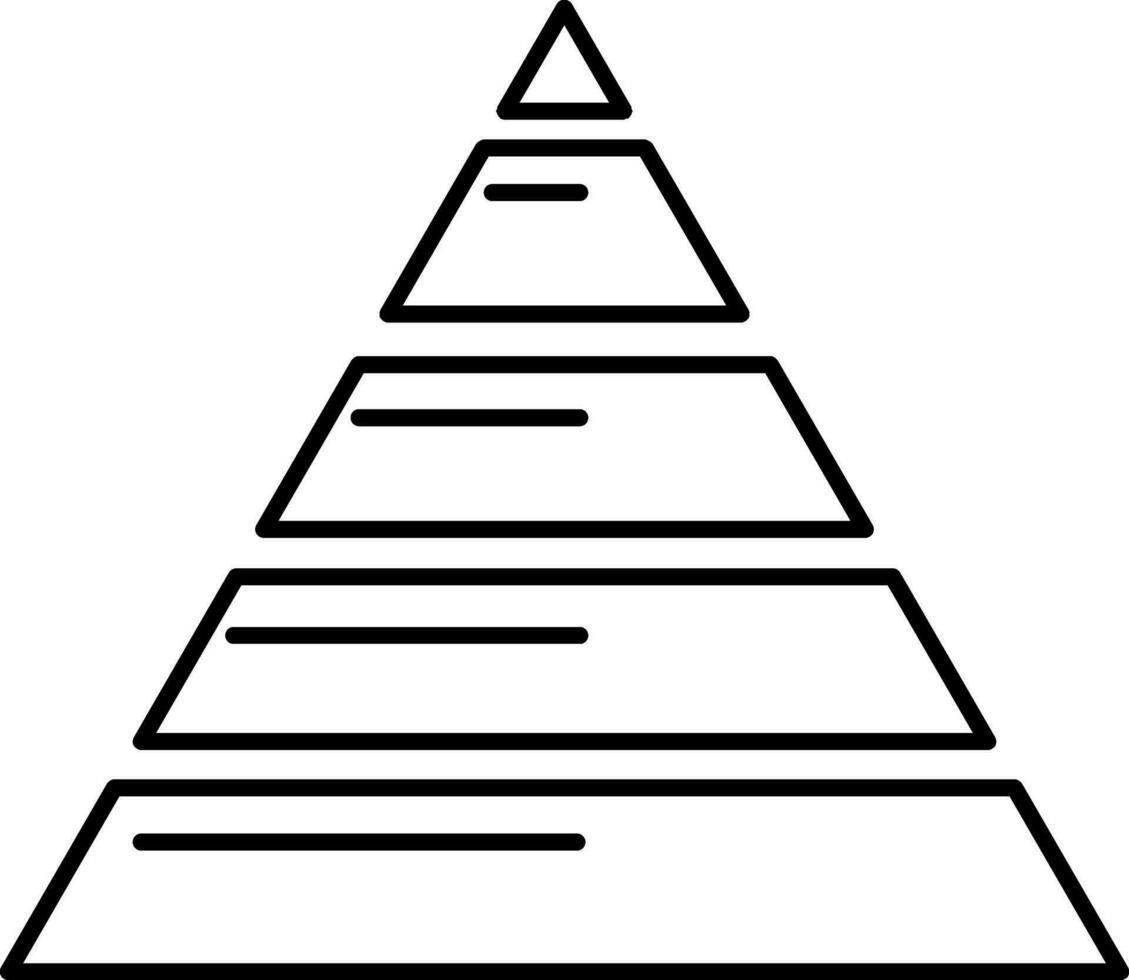 Pyramid Icon In Thin Line Art. vector