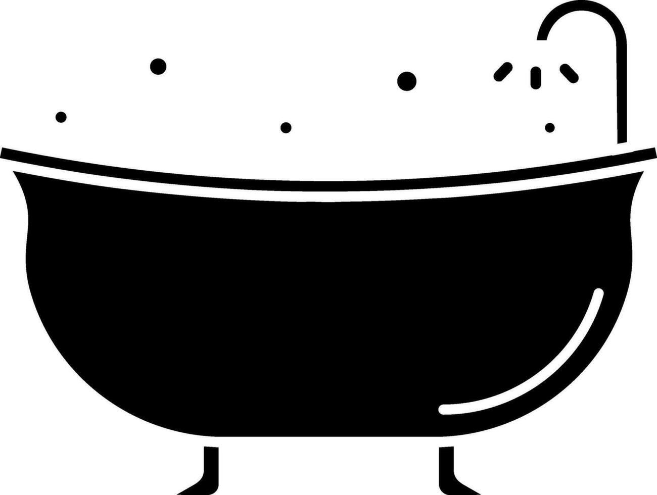 Bathtub Icon Or Symbol In Black Color. vector