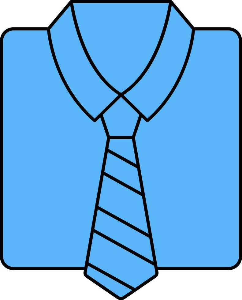 ilustración de camisa y Corbata icono o símbolo en azul color. vector