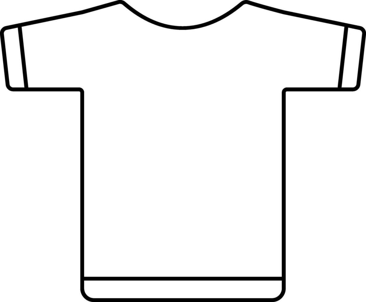 T-Shirt Icon Or Symbol In Black Outline. vector