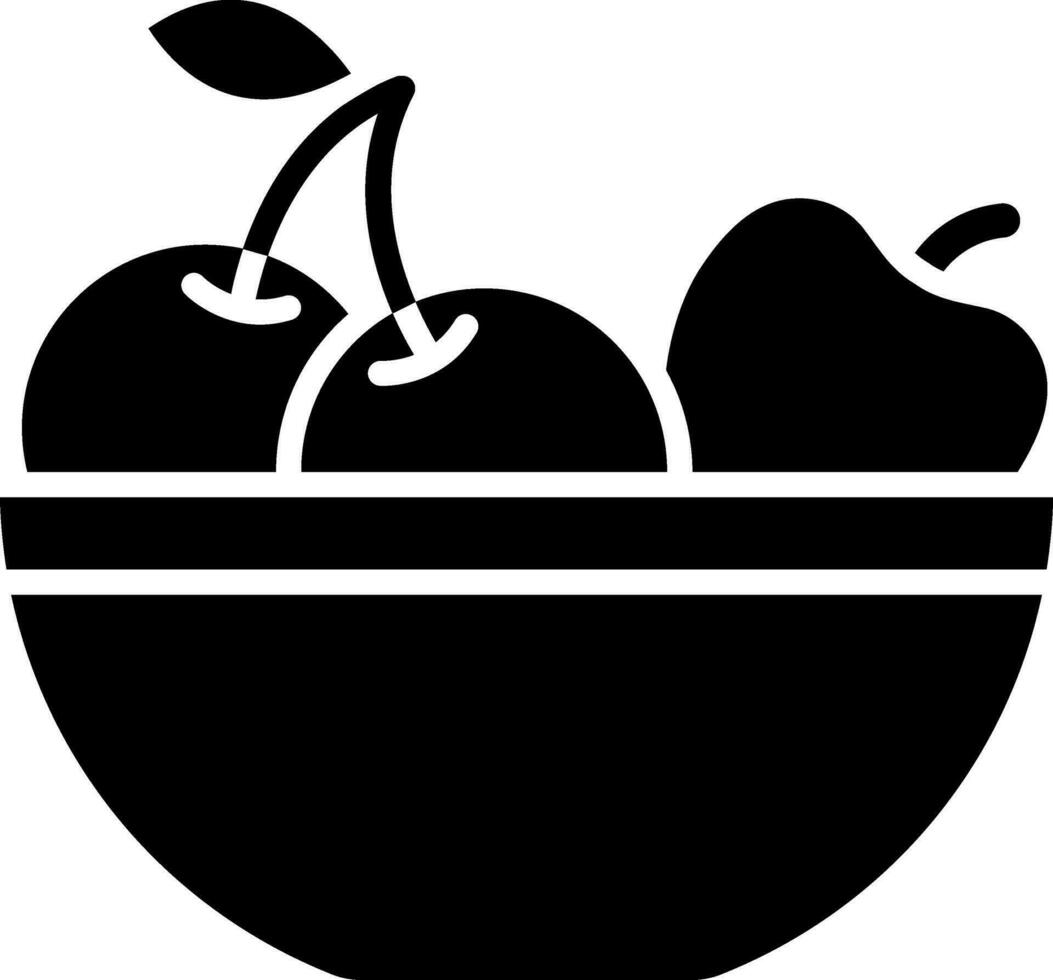 ilustración de Fruta cesta icono en glifo estilo. vector