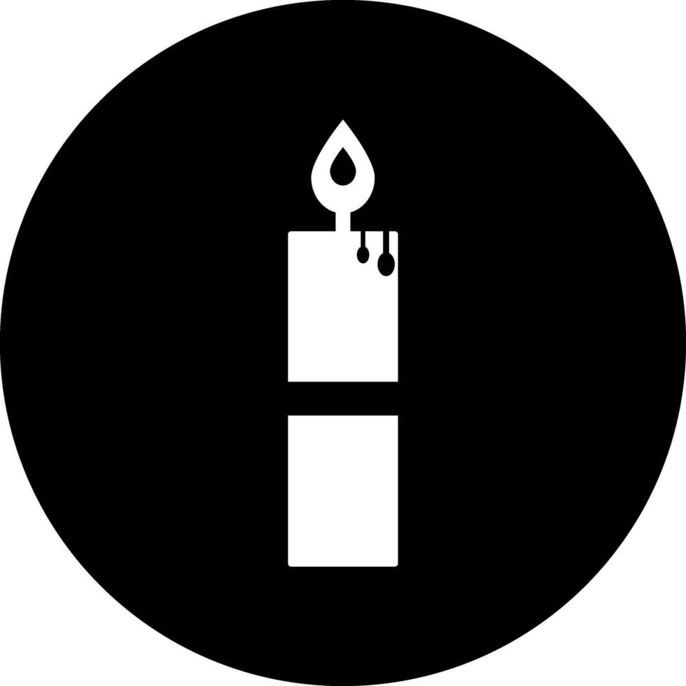 Burning candle glyph icon in flat style. vector