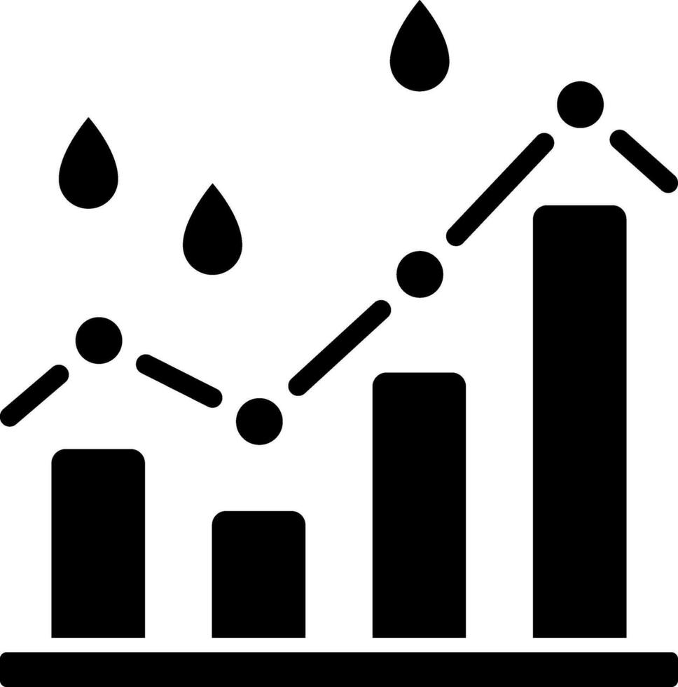 Rainy water level infographic chart sign or symbol. vector