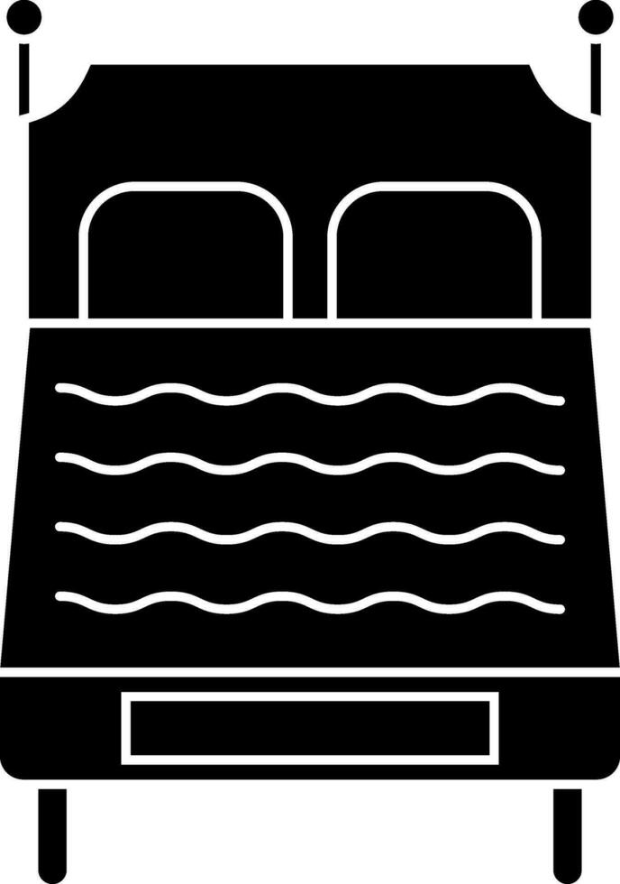 Glyph bed icon in Black and White color. vector