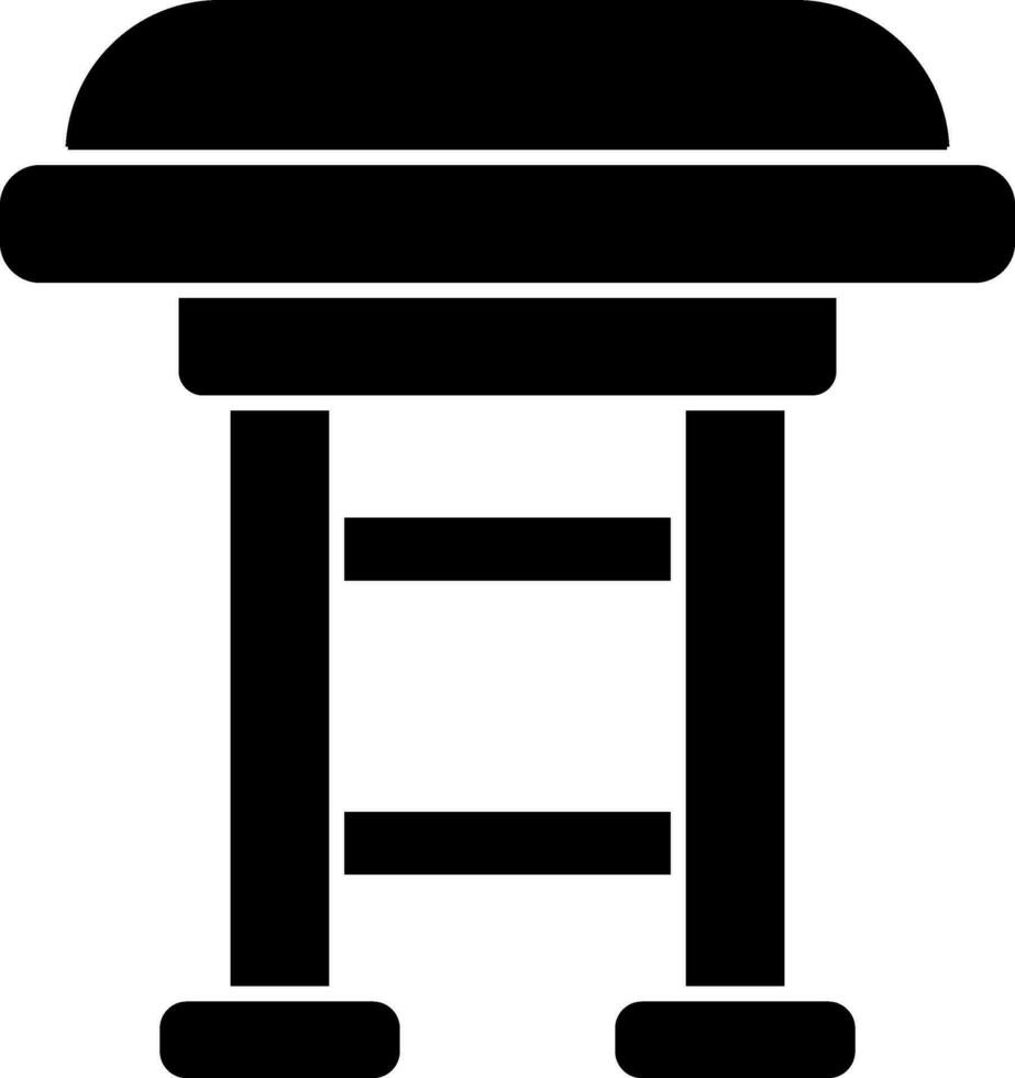 Isolated stool icon in Black and White color. vector