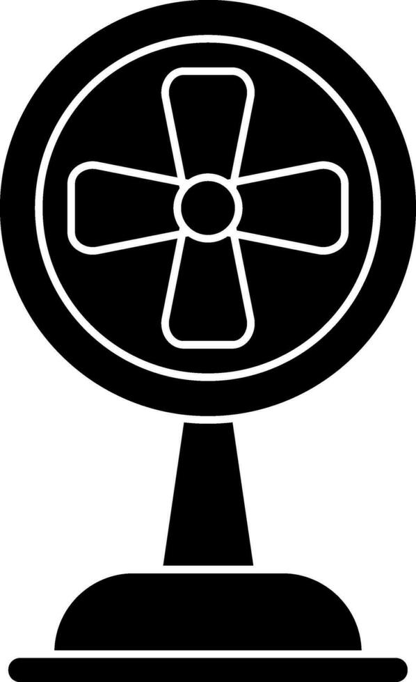 Glyph fan icon in Black and White color. vector