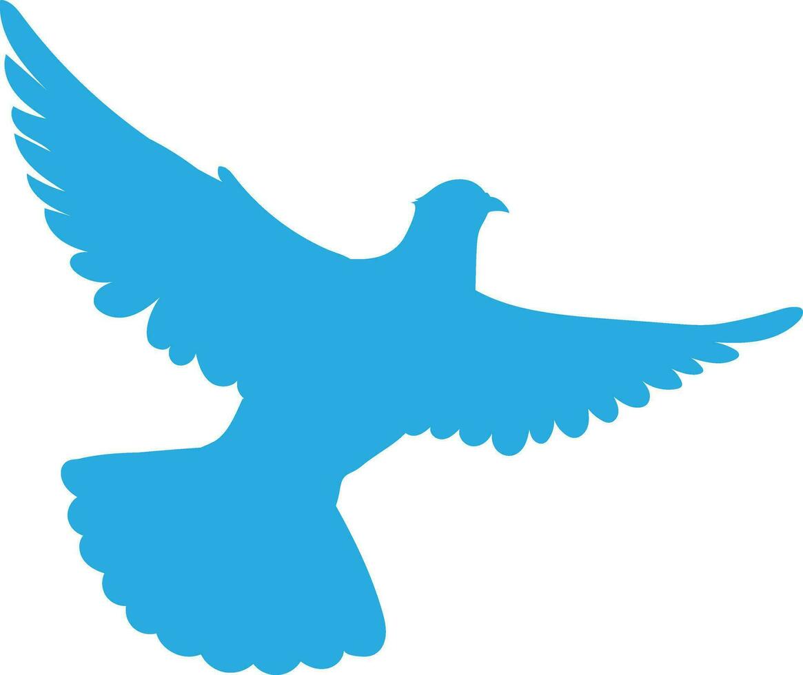 Silhouette flying dove bird in blue color. 25014387 Vector Art at Vecteezy