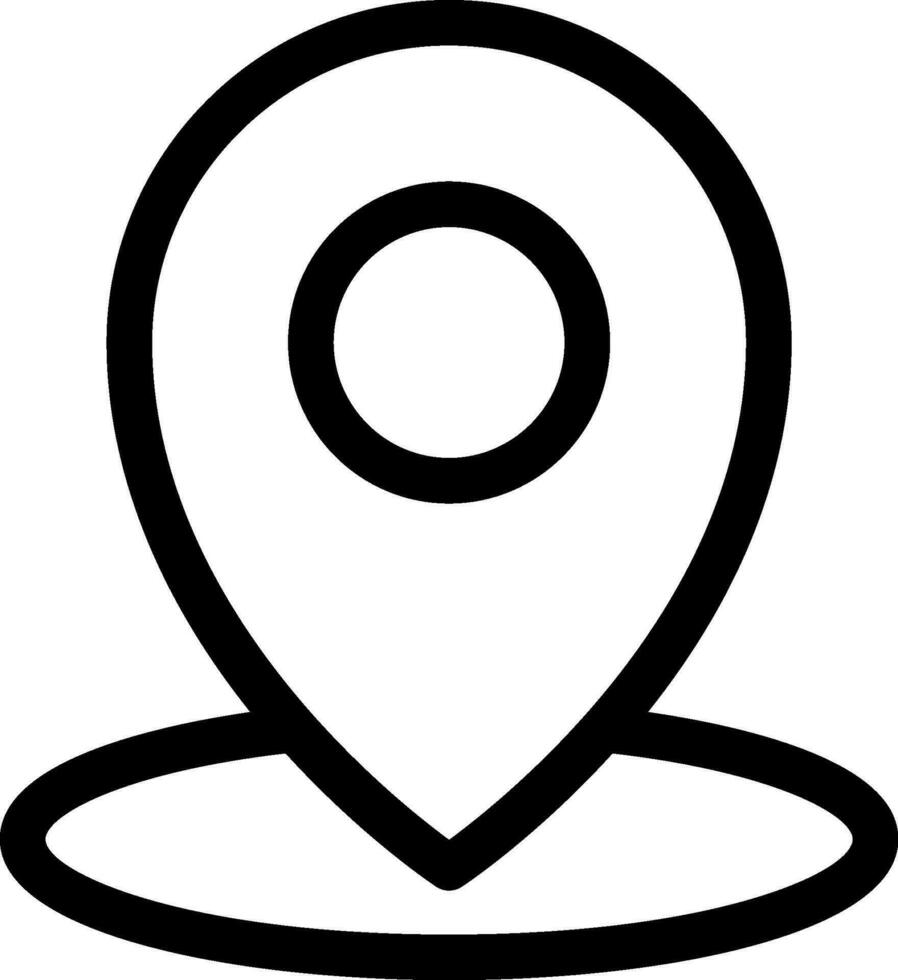 Line art illustration of map pin icon. vector