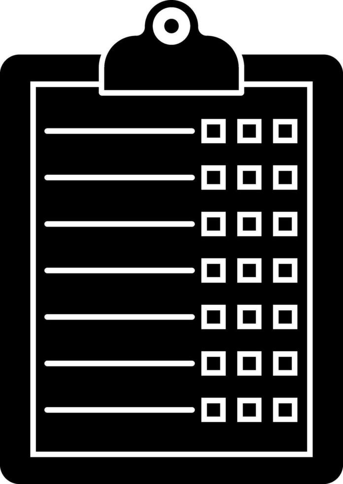 Clipboard glyph icon or symbol. vector