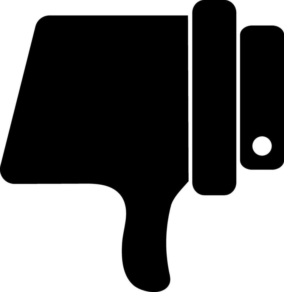 Glyph dislike icon or symbol in flat style. vector