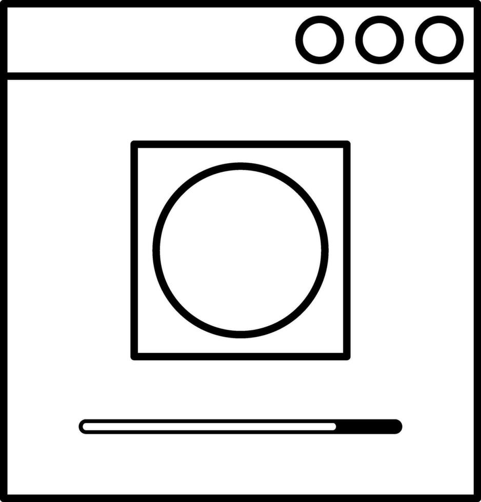 Online audio play icon in line art. vector
